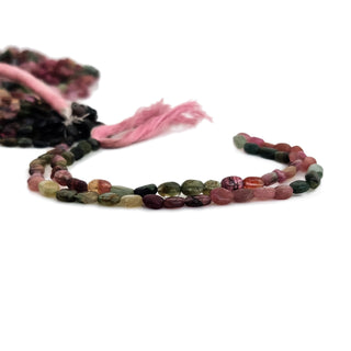 Natural Tourmaline Smooth Oval Shaped Gemstone Beads 4mm Multi Tourmaline Beads 12 Inch Strand GDE213 - Rondelles Ovals