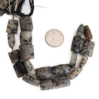 Black Rutile Quartz Square Shaped Beads 12x13mm-16x22mm Faceted AAA Rutile Nugget Gemstone Beads 15 Inch Strand GDE220