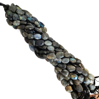 Labradorite Step Cut Faceted Tumble Beads, 16mm to 20mm Labradorite Nugget Gemstone For Jewelry, 15 Inch Strand, GDE229