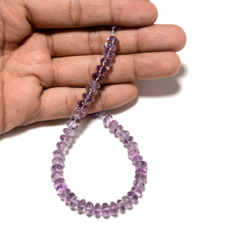 Pink Amethyst Gemstone Smooth Rondelle Beads, 7.5mm Natural Amethyst Semi Precious Gemstone, 8 Inch Strand, GDS2178