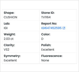 IGI Certified 1.01CTW D/VS2 Clarity Cushion Cut Lab Grown Diamond Loose For Engagement Ring, Ready to Ship, TV1164