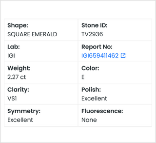 IGI Certified 2.27Carat/8.79mm E/VS1 In Stock Emerald Cut Lab Grown Diamond Loose For Engagement Ring, Ready To Ship, TV2936
