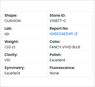 IGI Certified 1.03CTW Blue Emerald-Cut VS1 Clarity Lab-Grown Diamond – Perfect for Engagement Rings Ready to Ship Gift