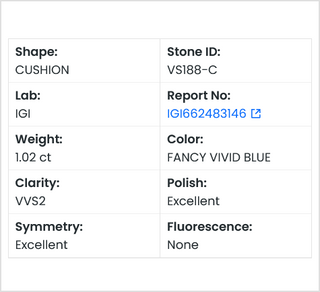 IGI Certified 1.02CTW Blue Emerald-Cut VVS2 Clarity Lab-Grown Diamond – Perfect for Engagement Rings Ready to Ship Gift