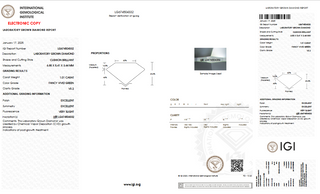 Cushion Shaped IGI Certified 1.01Carats/6.85mm/FVG/VS2 In Stock Lab Grown Diamond Loose For Engagement Ring, Ready To Ship, TV4145-C