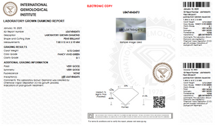 IGI Certified 0.72CTW Pear Shaped Fancy Vivid Green Lab Grown Diamond Perfect for Engagement Ring, Gift For Her, Ready to Ship, TV4165-C