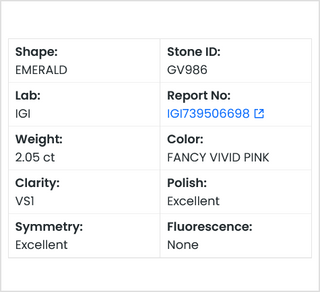 2.05CTW Fancy Vivid Pink Lab-Grown Diamond – IGI Certified VS1 Clarity Perfect for Engagement Ring GV986 - Lab Grown
