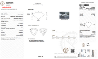 IGI Certified 3.40CTW/10.89mm Fancy Brown VS1 Clarity Triangular Mixed Cut Lab Grown Diamond Loose For Engagement Ring, Ready To Ship, LG75