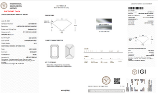 IGI Certified 2.04CTW Emerald Cut Light Brown Grey VS2 Clarity Lab-Grown Diamond - Perfect for Engagement Rings, Ready to Ship, LG97
