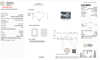 IGI Certified 1.07CTW Cushion Shaped Light Brownish Grey VVS2 Clarity Lab-Grown Diamond - Perfect for Engagement Rings, Ready to Ship, LG105
