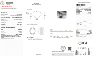 IGI Certified 1.53CTW Oval Shaped Fancy Yellowish Grey VS1 Clarity Lab-Grown Diamond - Perfect for Engagement Rings, Ready to Ship, LG111