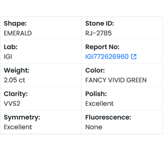 IGI Certified 2.05CTW Fancy Vivid Green Emerald Cut Lab-Grown Diamond, VVS2 Clarity - Perfect for Engagement Rings, Ready to Ship, RJ2785