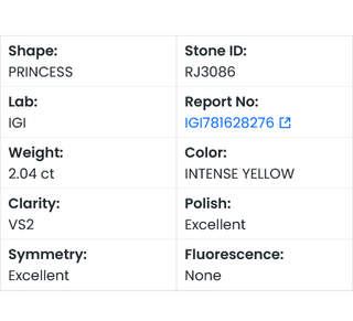 IGI Certified 3.51CTW Fancy Intense Yellow VS2 Clarity Princess Lab Grown Diamond For Engagement Ring, Gift For Her, Ready To Ship, RJ3086