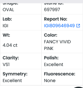 IGI Certified 4.04CTW Fancy Vivid Pink Oval Shaped VS1 Clarity Lab-Grown Diamond - Perfect for Engagement Rings, Ready to Ship, LG697997