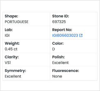 0.45 Carat Round Portuguese Cut Diamond, D Color VS1 Clarity Lab Grown Lab Created Diamond Loose, CVD Diamond For Ring, LG697325