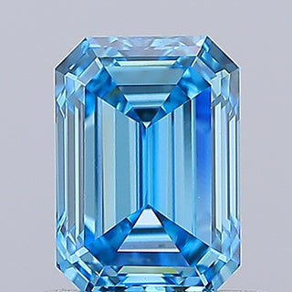 IGI Certified 1.02CTW Blue Emerald-Cut VVS2 Clarity Lab-Grown Diamond – Perfect for Engagement Rings Ready to Ship Gift