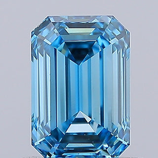 IGI Certified 1.03CTW Blue Emerald-Cut VS1 Clarity Lab-Grown Diamond – Perfect for Engagement Rings Ready to Ship Gift