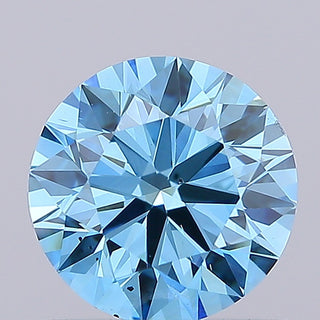 IGI Certified 1.00 CTW Fancy Vivid Blue Round Brilliant Cut Lab-Grown Diamond - VS2 Clarity Ready to Ship Perfect Gift