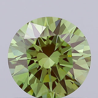 IGI Certified 1.00 CTW Fancy Vivid Green Round Brilliant Cut Lab-Grown Diamond - VS2 Clarity Ready to Ship Perfect Gift