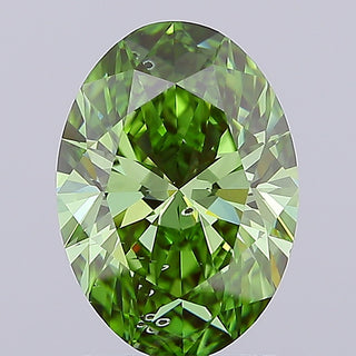 IGI Certified 2.24 CTW Fancy Vivid Green Oval Lab-Grown Diamond (SI1 Clarity) – Loose Stone for Engagement Ring – Ready