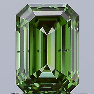 IGI Certified 1.00CTW Vivid Fancy Green Emerald-Cut SI1 Clarity Lab-Grown Diamond - Perfect for Engagement Rings Ready