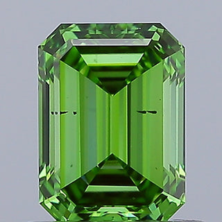 IGI Certified 1.00CTW Vivid Fancy Green Emerald-Cut VS2 Clarity Lab-Grown Diamond - Perfect for Engagement Rings Ready