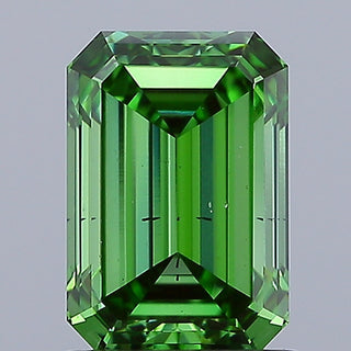 IGI Certified 1.70CTW Vivid Fancy Green Emerald-Cut VS2 Clarity Lab-Grown Diamond - Perfect for Engagement Rings Ready