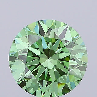 IGI Certified 1.71 CTW Fancy Vivid Green Round Brilliant Cut Lab-Grown Diamond - SI1 Clarity Ready to Ship Perfect Gift