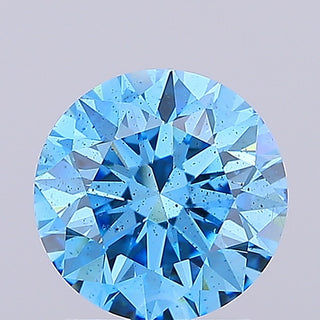 IGI Certified 2.01 CTW Fancy Vivid Blue Round Brilliant Cut Lab-Grown Diamond - SI2 Clarity Ready to Ship Perfect Gift