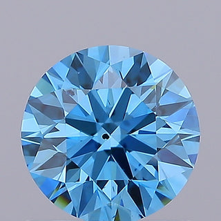 IGI Certified 1.00 CTW Fancy Vivid Blue Round Brilliant Cut Lab-Grown Diamond - VS2 Clarity Ready to Ship Perfect Gift