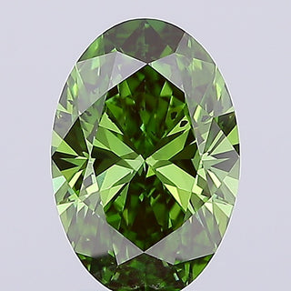 IGI Certified 2.06 CTW Fancy Deep Green Oval Lab-Grown Diamond (SI1 Clarity) – Loose Stone for Engagement Ring – Ready