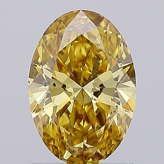 IGI Certified 1.26 CTW Fancy Vivid Yellow Oval Lab-Grown Diamond (SI1 Clarity) – Loose Stone for Engagement Ring –