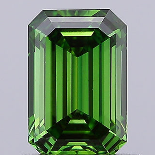 IGI Certified 1.04CTW Fancy Vivid Green Emerald-Cut VS1 Clarity Lab-Grown Diamond - Perfect for Engagement Rings Ready