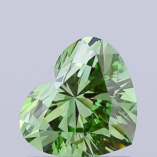 IGI Certified 1.03CT Fancy Vivid Green Heart Shaped Lab-Grown Diamond – VVS2 Clarity, Perfect for Engagement Rings, Ready to Ship, GV905