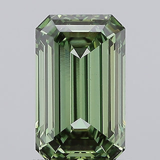 IGI Certified 1.55CTW Emerald Cut Fancy Vivid Green Lab-Grown Diamond, VS1 Clarity - Perfect for Engagement Rings, Ready to Ship, RJ2783