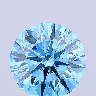 IGI Certified 5.01 CTW Fancy Vivid Blue Round Brilliant Cut Lab-Grown Diamond - SI2 Clarity, Ready to Ship, Perfect Gift for Her,RJ2873