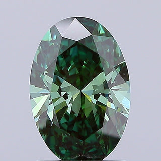 IGI Certified 1.55CTW Fancy Vivid Green Oval Shaped VVS2 Clarity Lab-Grown Diamond - Perfect for Engagement Rings, Ready to Ship, RJ2890
