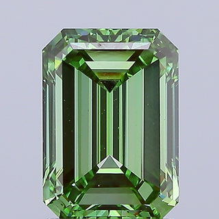 IGI Certified 2.00CTW Emerald Cut Fancy Vivid Green Lab-Grown Diamond, VVS2 Clarity - Perfect for Engagement Rings, Ready to Ship, RJ2870