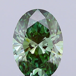 IGI Certified 2.03CTW Fancy Vivid Green Oval Shaped VVS2 Clarity Lab-Grown Diamond - Perfect for Engagement Rings, Ready to Ship, RJ2871