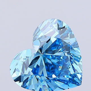 IGI Certified 2.04 CTW Fancy Vivid Blue Heart Shaped Lab-Grown Diamond - VS1 Clarity, Ready to Ship, Perfect Gift for Her, MD-54