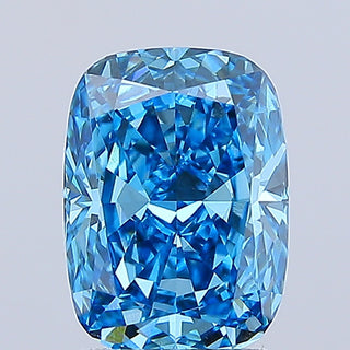 IGI Certified 2.53CTW Fancy Vivid Blue Cushion Shaped Lab Grown Diamond Loose For Engagement Ring, VVS2 Clarity, Ready To Ship, MD80