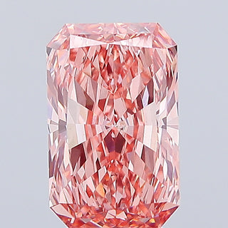 In Stock IGI Certified 4.01CTW Fancy Vivid Pink VS1 Clarity Radiant Cut Lab Grown Diamond Loose For Engagement Ring, Ready To Ship, MD73