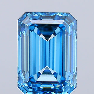 IGI Certified 3.03CTW Fancy Vivid Blue Emerald-Cut VVS2 Clarity Lab-Grown Diamond - Perfect for Engagement Rings, Ready to Ship, MD77