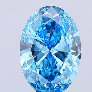 IGI Certified 9.05CTW Fancy Vivid Blue Oval Shaped VS1 Clarity Lab-Grown Diamond - Perfect for Engagement Rings, Ready to Ship, RJ3002
