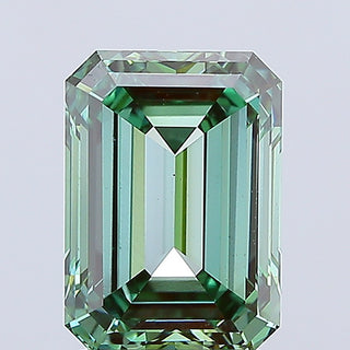 IGI Certified 3.02CTW Fancy Vivid Green Emerald-Cut VS1 Clarity Lab-Grown Diamond - Perfect for Engagement Rings, Ready to Ship, MD104