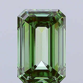 IGI Certified 2.99CTW Fancy Vivid Green Emerald-Cut VS1 Clarity Lab-Grown Diamond - Perfect for Engagement Rings, Ready to Ship, RJ3197