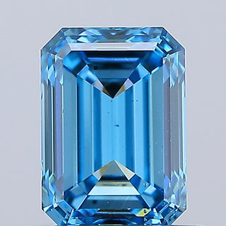 IGI Certified 1.01CTW Fancy Vivid Blue Emerald Cut Lab-Grown Diamond, VS2 Clarity – Ideal for Engagement Rings, Ready to Ship, MD199
