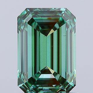 IGI Certified 1.55CTW Fancy Vivid Green Emerald-Cut VS2 Lab-Grown Diamond – Ideal for Engagement Rings, Ready to Ship, RJ3242