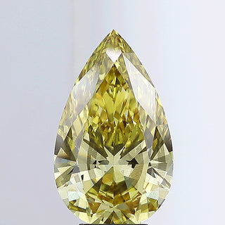 IGI Certified 6.02CTW Intense Yellow Pear Shaped Lab-Grown Diamond, SI2 Clarity, Loose Stone for Engagement Rings, Ready to Ship, RJ3251