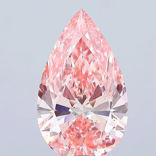 IGI Certified 10.04CTW Fancy Vivid Pink Pear Shaped Lab-Grown Diamond, SI1 Clarity, Loose Stone for Engagement Rings, Ready to Ship, RJ3236